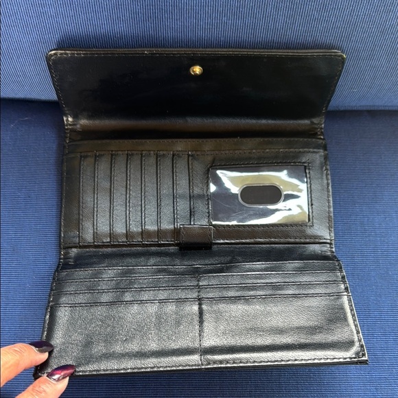 New York & Company Black Wallet Sleek Minimalist Design - Picture 2 of 3